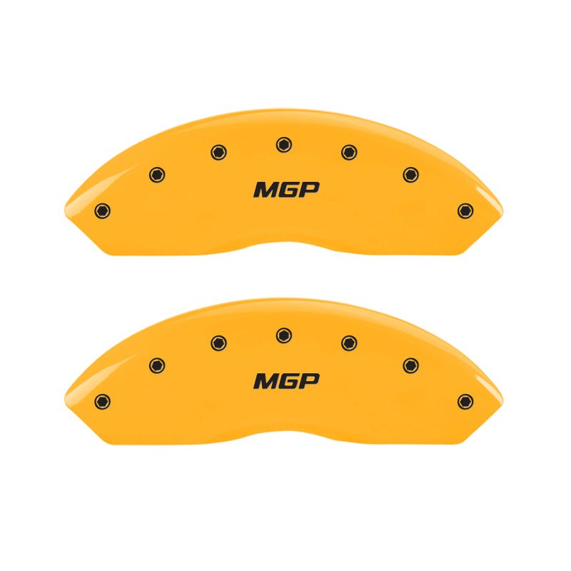 MGP - MGP 4 Caliper Covers Engraved Front & Rear MGP Yellow Finish Black Char 2005 Nissan Titan - Demon Performance