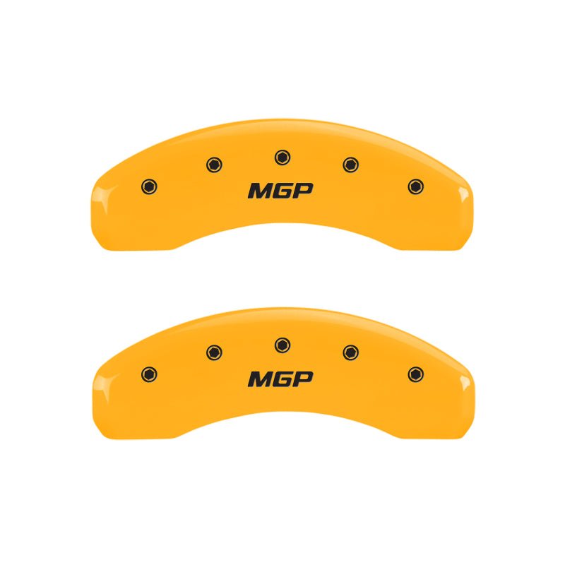 MGP - MGP 4 Caliper Covers Engraved Front & Rear MGP Yellow Finish Black Char 2005 Nissan Titan - Demon Performance
