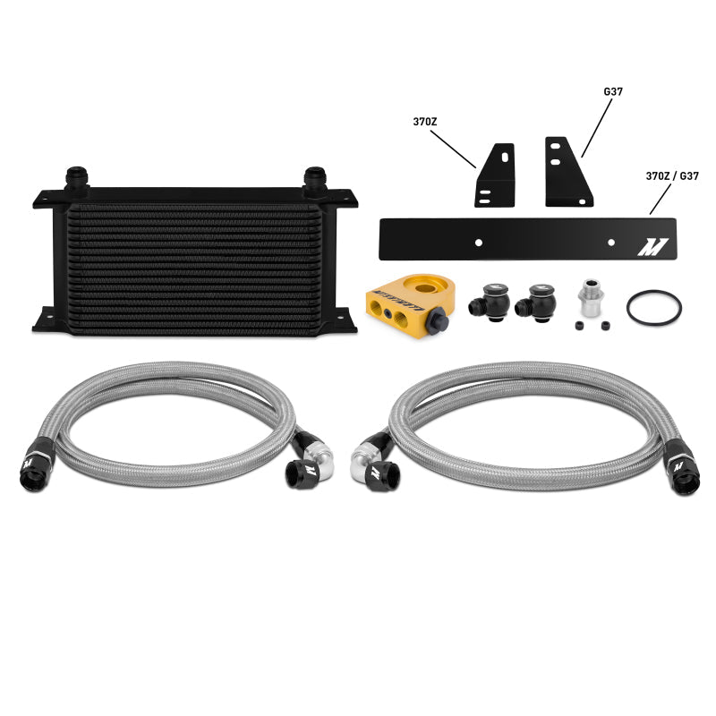 Mishimoto - Mishimoto 09 - 12 Nissan 370Z / 08 - 12 Infiniti G37 (Coupe Only) Thermostatic Oil Cooler Kit - Black - Demon Performance