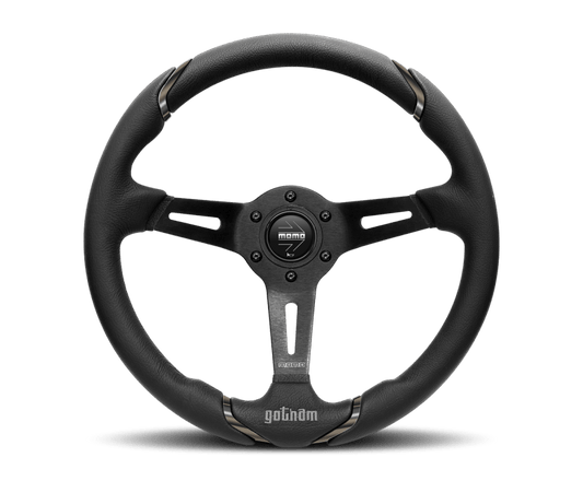 MOMO - Momo Gotham Steering Wheel 350 mm - Black Leather/Black Spokes - Demon Performance
