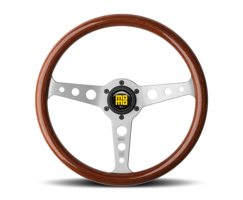 MOMO - Momo Indy Steering Wheel 350 mm - Magoany Wood/Brshd Spokes - Demon Performance