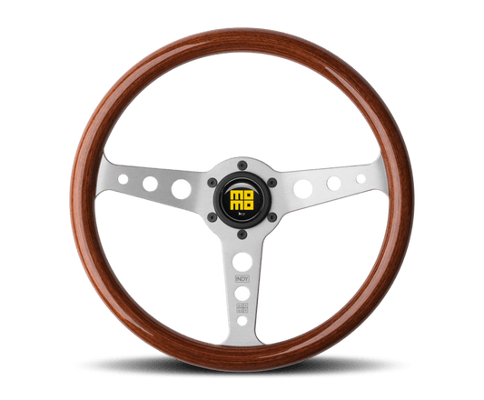 MOMO - Momo Indy Steering Wheel 350 mm - Magoany Wood/Brshd Spokes - Demon Performance