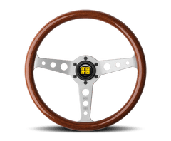 MOMO - Momo Indy Steering Wheel 350 mm - Magoany Wood/Brshd Spokes - Demon Performance