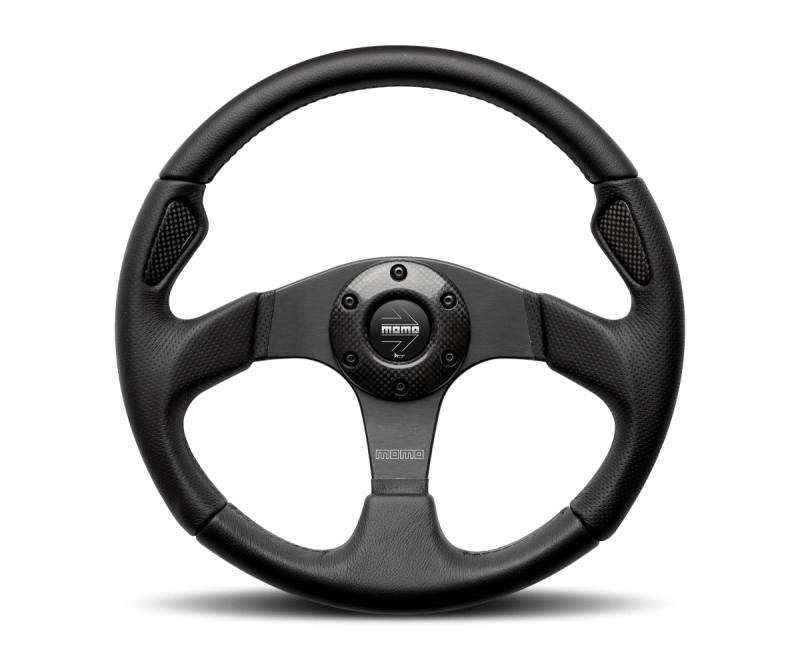 MOMO - Momo Jet Steering Wheel 350 mm - Black AirLeather/Black Spokes - Demon Performance