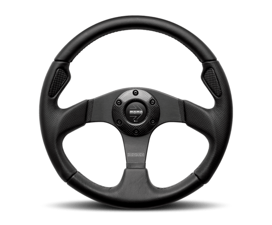 MOMO - Momo Jet Steering Wheel 350 mm - Black AirLeather/Black Spokes - Demon Performance