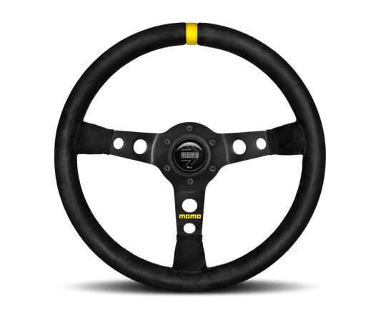 MOMO - Momo MOD07 Steering Wheel 350 mm - Black Suede/Black Spokes/1 Stripe - Demon Performance