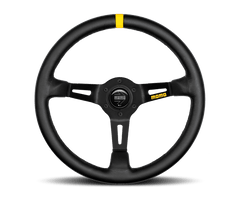 MOMO - Momo MOD08 Steering Wheel 350 mm - Black Leather/Black Spokes/1 Stripe - Demon Performance