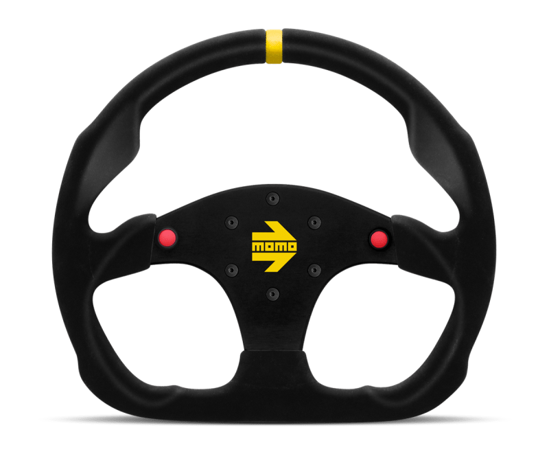 MOMO - Momo MOD30 Buttons Steering Wheel 320 mm - Black Suede/Black Spokes/1 Stripe - Demon Performance