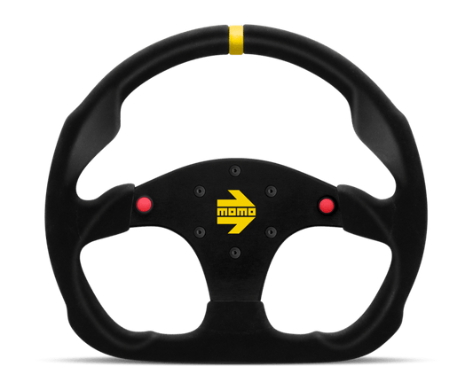 MOMO - Momo MOD30 Buttons Steering Wheel 320 mm - Black Suede/Black Spokes/1 Stripe - Demon Performance