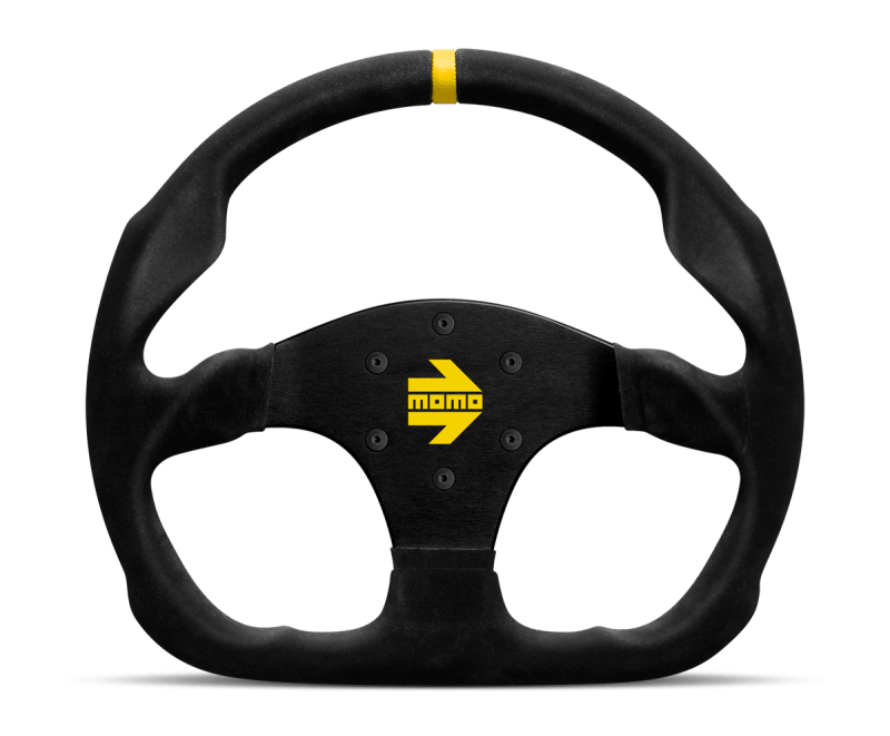 MOMO - Momo MOD30 Steering Wheel 320 mm - Black Suede/Black Spokes/1 Stripe - Demon Performance