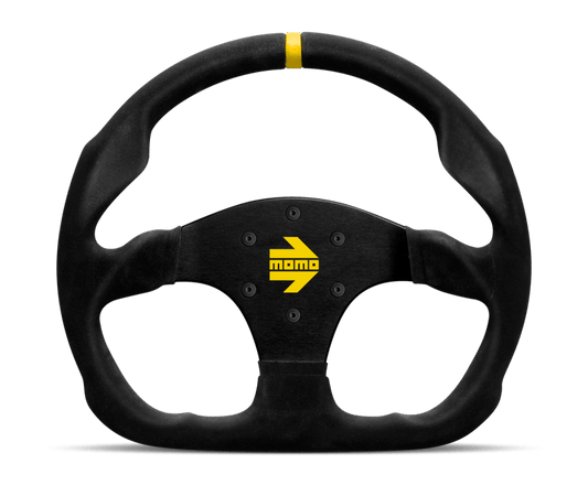 MOMO - Momo MOD30 Steering Wheel 320 mm - Black Suede/Black Spokes/1 Stripe - Demon Performance