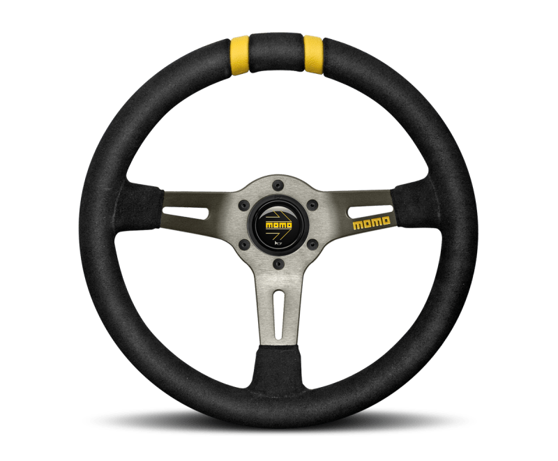 MOMO - Momo MODDRIFT Steering Wheel 330 mm - Black Suede/Anth Spokes/2 Stripes - Demon Performance