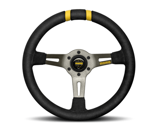 MOMO - Momo MODDRIFT Steering Wheel 330 mm - Black Suede/Anth Spokes/2 Stripes - Demon Performance