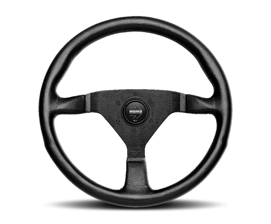 MOMO - Momo Montecarlo Steering Wheel 320 mm - Black Leather/Black Stitch/Black Spokes - Demon Performance