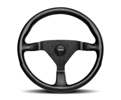 MOMO - Momo Montecarlo Steering Wheel 320 mm - Black Leather/Red Stitch/Black Spokes - Demon Performance