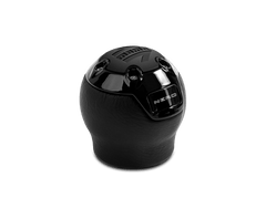 MOMO - Momo Nero Shift Knob - Black Leather, Black Chrome Insert, with Reverse Lockout - Demon Performance