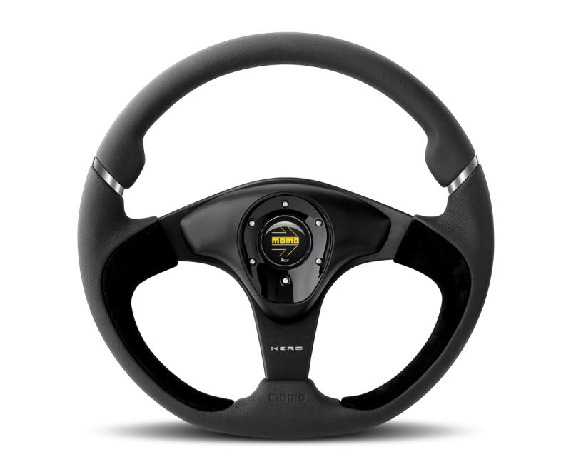 MOMO - Momo Nero Steering Wheel 350 mm - Black Leather/Suede/Black Spokes - Demon Performance