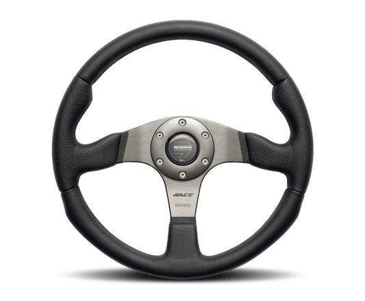 MOMO - Momo Race Steering Wheel 350 mm - Black Leather/Anth Spokes - Demon Performance