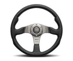 MOMO - Momo Race Steering Wheel 350 mm - Black Leather/Anth Spokes - Demon Performance