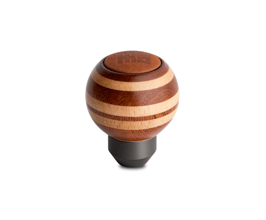 MOMO - Momo Targa Heritage Shift Knob - Round Wood, Layered Mahogany and Beechwood, Leather Insert Top - Demon Performance