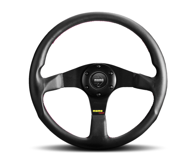 MOMO - Momo Tuner Steering Wheel 350 mm - Black Leather/Red Stitch/Black Spokes - Demon Performance