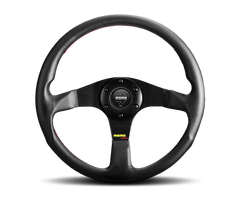 MOMO - Momo Tuner Steering Wheel 350 mm - Black Leather/Red Stitch/Black Spokes - Demon Performance