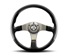 MOMO - Momo Tuner Steering Wheel 350 mm - Black Leather/Red Stitch/Black Spokes - Demon Performance