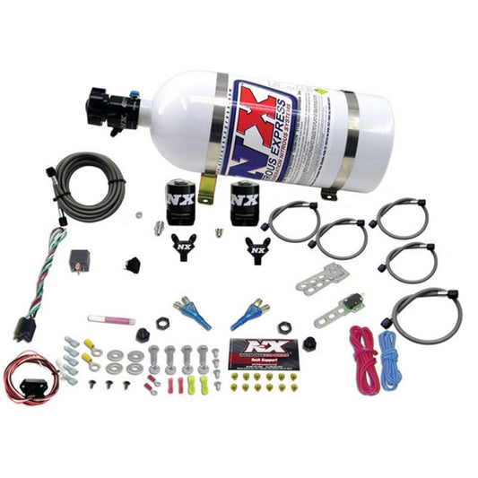 Nitrous Express - Nitrous Express 03 - 18 Nissan 350Z/370Z Dual Nozzle (35 - 150HP) w/10lb Bottle - Demon Performance