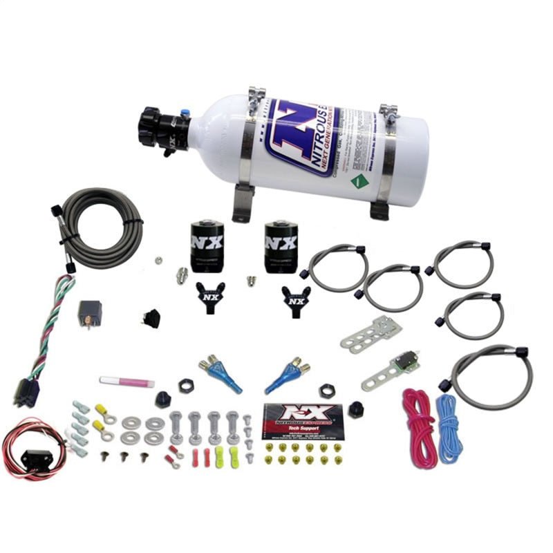Nitrous Express - Nitrous Express 03 - 18 Nissan 350Z/370Z Dual Nozzle (35 - 150HP) w/5lb Bottle Bottle - Demon Performance
