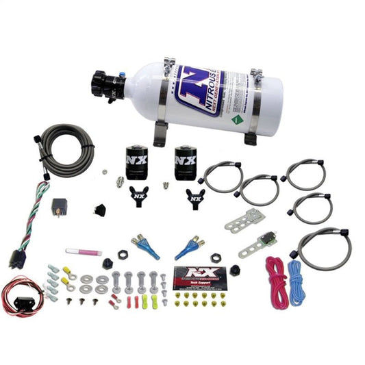 Nitrous Express - Nitrous Express 03 - 18 Nissan 350Z/370Z Dual Nozzle (35 - 150HP) w/5lb Bottle Bottle - Demon Performance
