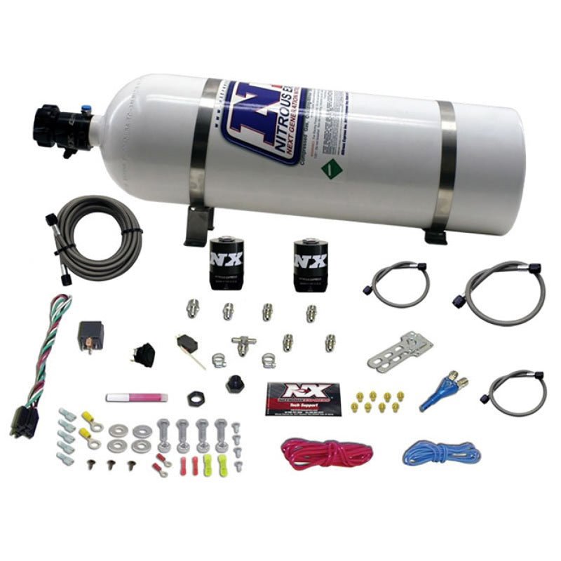 Nitrous Express - Nitrous Express All Sport Compact EFI Single Nozzle Nitrous Kit (35 - 50 - 75 HP) w/15lb Bottle - Demon Performance