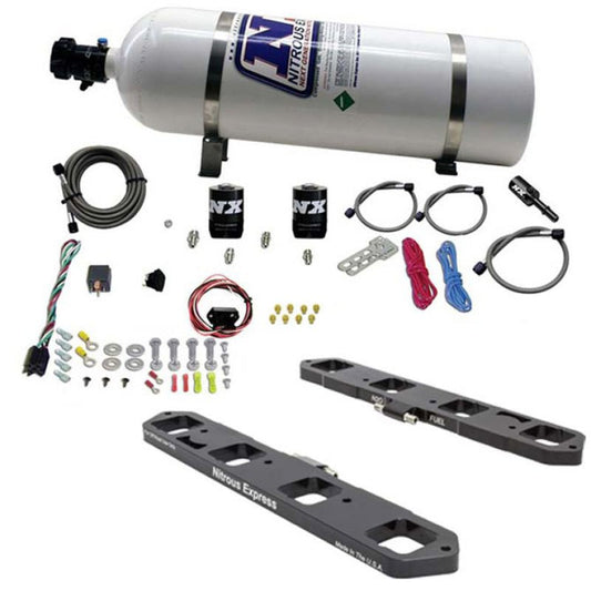 Nitrous Express - Nitrous Express Dodge Hemi 5.7L/6.1L/6.4L Direct Port Plate System w/15lb Bottle - Demon Performance
