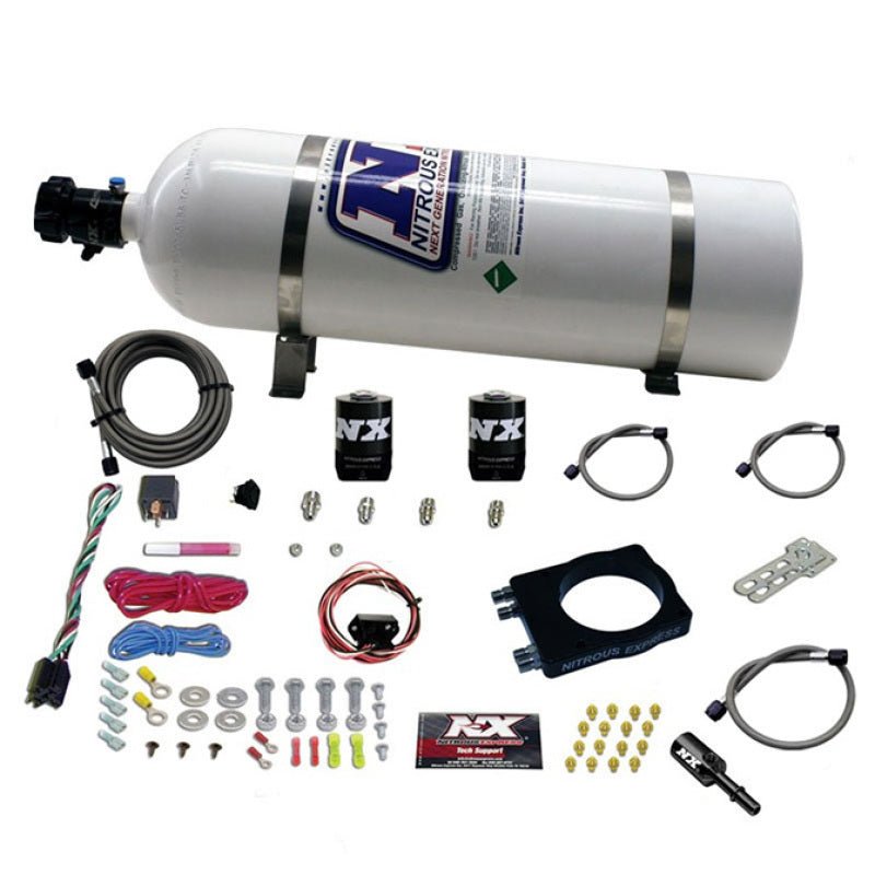 Nitrous Express - Nitrous Express Dodge Hemi Nitrous Plate Kit (50 - 400HP) w/15lb Bottle - Demon Performance