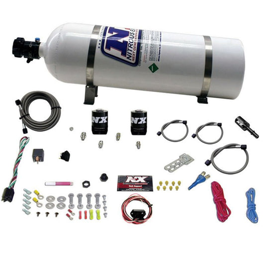 Nitrous Express - Nitrous Express Dodge Hemi/SRT8 Single Nozzle Fly By Wire Nitrous Kit (35 - 150HP) w/15lb Bottle - Demon Performance