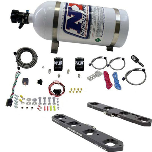 Nitrous Express - Nitrous Express Dodge/Ram 5.7L/6.1L/6.4L Hemi Direct Port Plate System w/10lb Bottle - Demon Performance