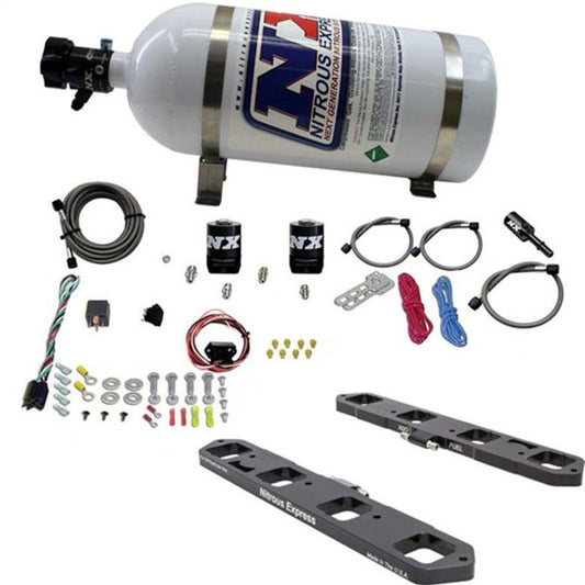 Nitrous Express - Nitrous Express Dodge/Ram 5.7L/6.1L/6.4L Hemi Direct Port Plate System w/10lb Bottle - Demon Performance