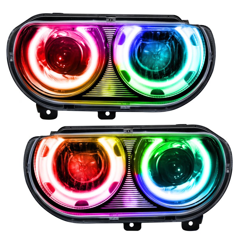 ORACLE Lighting - Oracle 08 - 14 Dodge Challenger SMD HL (HID Style) - ColorSHIFT w/ BC1 Controller - Demon Performance