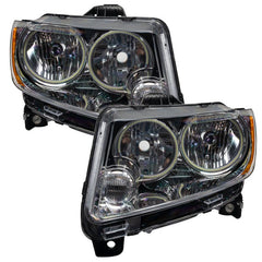 ORACLE Lighting - Oracle 11 - 13 Jeep Grand Cherokee SMD HL (Non - HID) - Chrome - ColorSHIFT w/ BC1 Controller - Demon Performance