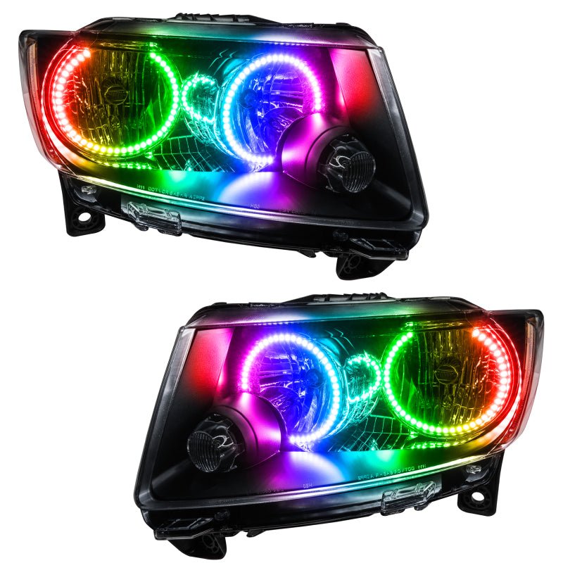 ORACLE Lighting - Oracle 11 - 13 Jeep Grand Cherokee SMD HL (Non - HID) - Chrome - ColorSHIFT w/ BC1 Controller - Demon Performance