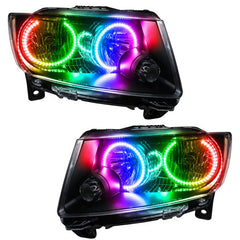 ORACLE Lighting - Oracle 11 - 13 Jeep Grand Cherokee SMD HL (Non - HID) - Chrome - ColorSHIFT w/ BC1 Controller - Demon Performance