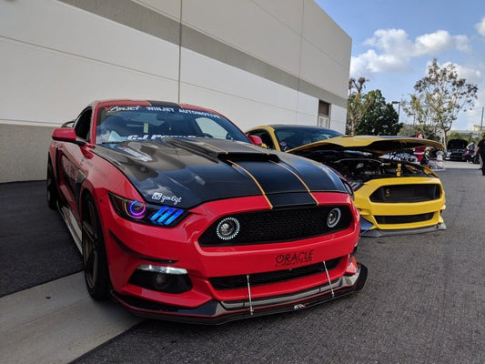 ORACLE Lighting - Oracle 15 - 17 Ford Mustang Dynamic RGB+A Pre - Assembled Headlights - Black Edition - ColorSHIFT - Demon Performance