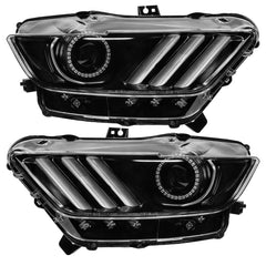 ORACLE Lighting - Oracle 15 - 17 Ford Mustang Dynamic RGB+A Pre - Assembled Headlights - Black Edition - ColorSHIFT - Demon Performance