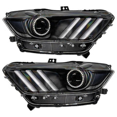 ORACLE Lighting - Oracle 15 - 17 Ford Mustang Dynamic RGB+A Pre - Assembled Headlights - Black Edition - ColorSHIFT - Demon Performance
