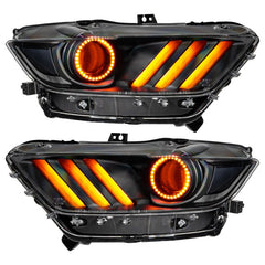 ORACLE Lighting - Oracle 15 - 17 Ford Mustang Dynamic RGB+A Pre - Assembled Headlights - Black Edition - ColorSHIFT - Demon Performance