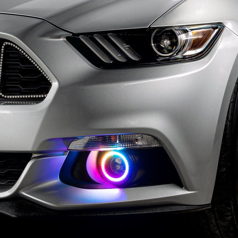 ORACLE Lighting - Oracle 15 - 17 Ford Mustang Dynamic RGB+A Projector Surface Mount Fog Light Halo Kit - ColorSHIFT - Demon Performance