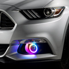 ORACLE Lighting - Oracle 15 - 17 Ford Mustang Dynamic RGB+A Projector Surface Mount Fog Light Halo Kit - ColorSHIFT - Demon Performance