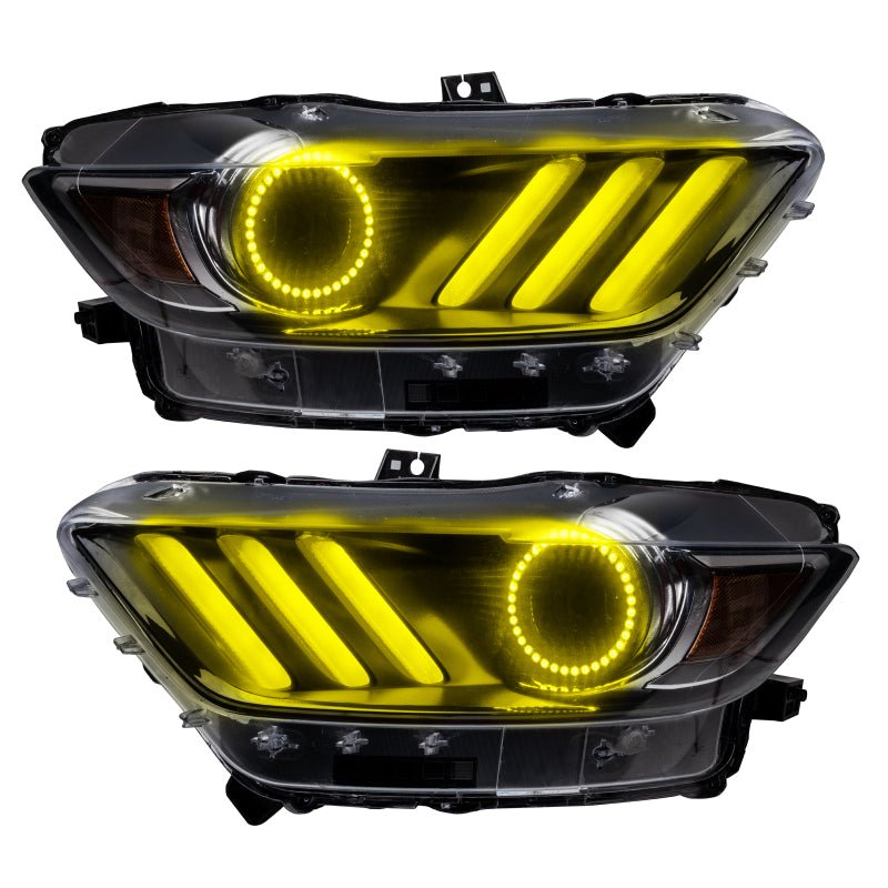 ORACLE Lighting - Oracle 15 - 17 Ford Mustang V6/GT/Shelby DRL Upgrade w/ Halo Kit - ColorSHIFT w/ BC1 Controller - Demon Performance