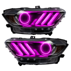 ORACLE Lighting - Oracle 15 - 17 Ford Mustang V6/GT/Shelby DRL Upgrade w/ Halo Kit - ColorSHIFT w/ BC1 Controller - Demon Performance