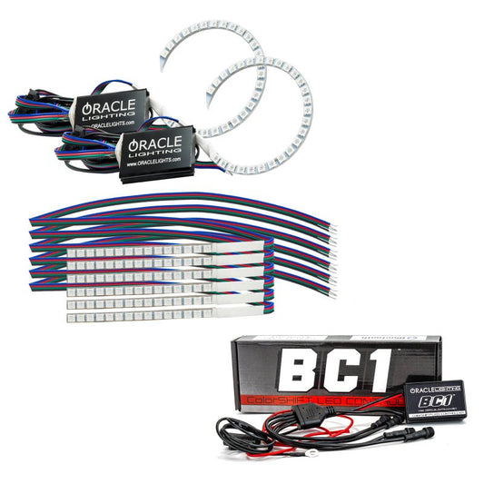 ORACLE Lighting - Oracle 18 - 21 Ford Mustang DRL Upgrade w/ Halo Kit - ColorSHIFT w/ BC1 Controller - Demon Performance