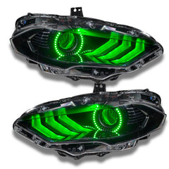 ORACLE Lighting - Oracle 18 - 21 Ford Mustang Dynamic DRL Upgrade w/ Halo Kit & Sequential Turn Signal - ColorSHIFT - Demon Performance